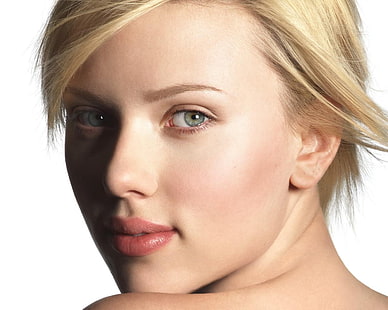 Scarlett Johansson, face, portrait, women, actress, celebrity, HD wallpaper HD wallpaper