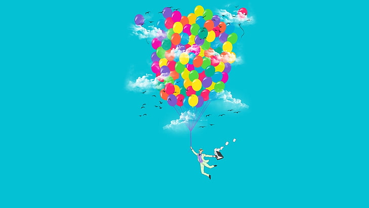balloons illustration, balloon, HD wallpaper