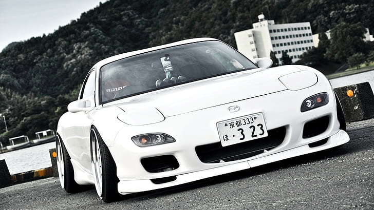 Mazda RX7, white car, Japan, Mazda, White, Car, Japan, HD wallpaper
