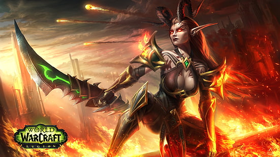 Poster di World of Warcraft, World of Warcraft, World of Warcraft: Legion, Blood Elf, Demon Hunter, Blizzard Entertainment, Sfondo HD HD wallpaper