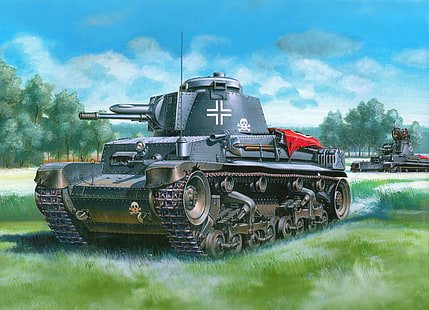 ilustracja szarego czołgu bojowego, Niemcy, Niemcy, Czołgi, Wehrmacht, pz kpfw 35, Tapety HD HD wallpaper