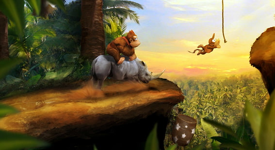 Esel Kong, Esel Kong Land, Diddy Kong, HD-Hintergrundbild HD wallpaper