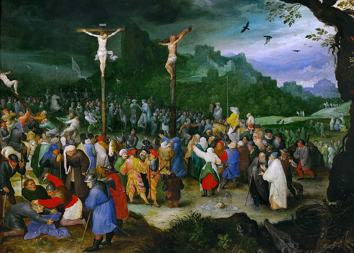 cuadro, mitología, Jan Brueghel el viejo, La crucifixión, Fondo de pantalla HD