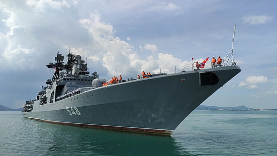 skepp, stor, anti-ubåt, amiral Panteleyev, HD tapet HD wallpaper
