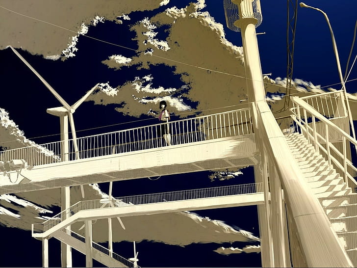escaliers, pont, Fond d'écran HD