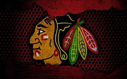  sport, logo, NHL, hockey, Chicago Blackhawks, HD wallpaper HD wallpaper