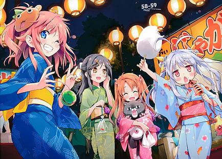 Anime, Non Non Biyori, Hotaru Ichijou, Komari Koshigaya, Natsumi Koshigaya, Renge Miyauchi, HD wallpaper HD wallpaper