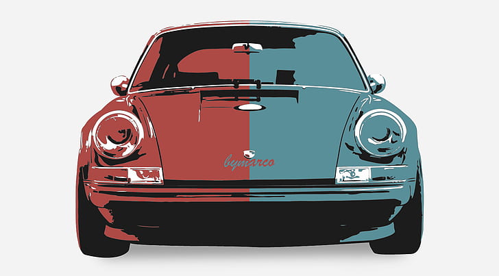 samochód, ilustracja, Porsche Carrera 4, Porsche, grafika, Tapety HD