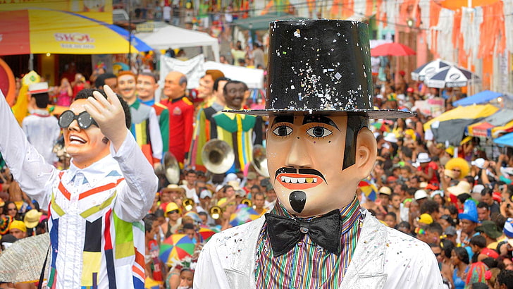 Гигантски кукли Pernambuco в карнавала в Олинда-2017 .., HD тапет
