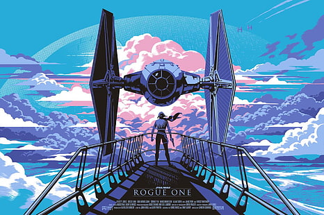 arte, Rogue One: Uma História de Star Wars, Star Wars, TIE Fighter, HD papel de parede HD wallpaper