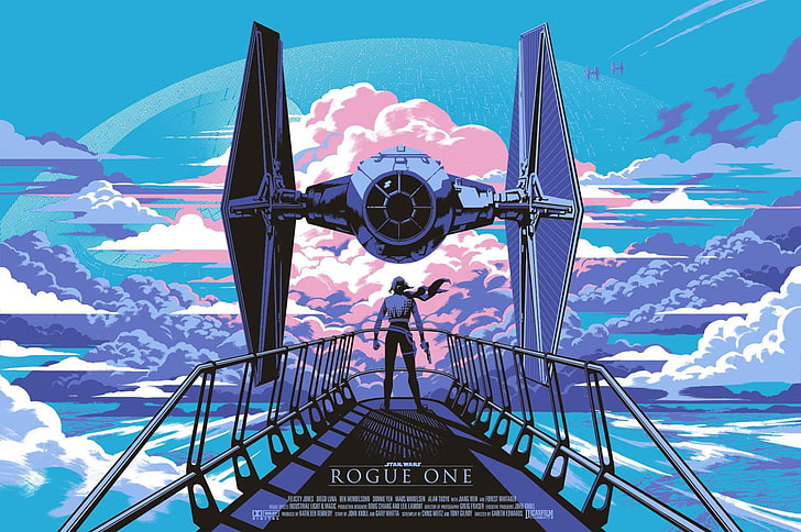 Gwiezdne wojny tapeta Rogue One, Gwiezdne wojny, Rogue One: A Star Wars Story, TIE Fighter, grafika, Tapety HD