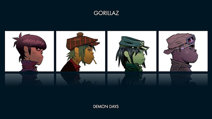 Gorillaz photo collage, anime, Gorillaz, Jamie Hewlett, 2-D, Noodle, Murdoc Niccals, Russel Hobbs, demon days, HD wallpaper