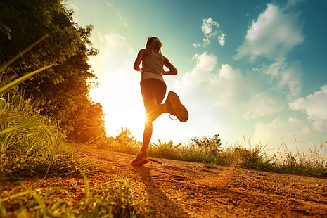 girl, nature, sport, running, life, sun, run, HD wallpaper HD wallpaper