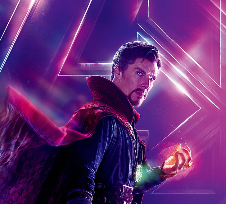 Бенедикт Къмбърбач като доктор Стрейндж в плаката на Marvel Avenger Infinity War, Avengers: Infinity War, Бенедикт Къмбърбач, Doctor Strange, д-р Стивън Стрейндж, 4K, 5K, HD тапет