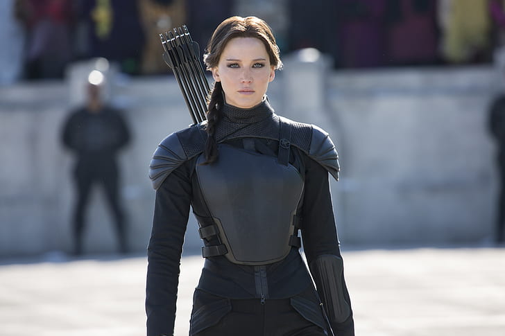 Jennifer Lawrence, Igrzyska Śmierci, Katniss Everdeen, Kosogłos, Głód, Gry-Kosogłos, Tapety HD