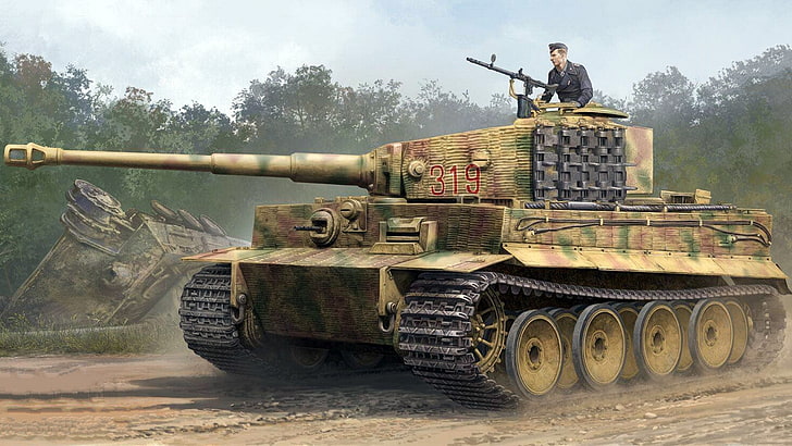 Tigre, pendant la Seconde Guerre mondiale, Panzerkampfwagen VI, char lourd allemand, Fond d'écran HD
