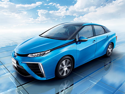 ecosafe, Toyota Mirai, hydrogen, test drive, 2015 Detroit Auto Show. NAIAS, Toyota, electric cars, review, side, Best Electric Cars 2015, concept, HD wallpaper HD wallpaper