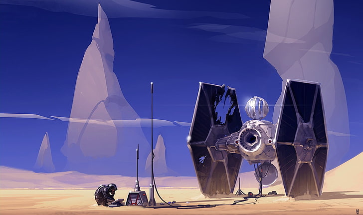 gray space ship illustration, Star Wars, ship, HD wallpaper