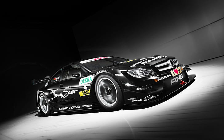 2013 Mercedes AMG C Coupe DTM, черный мерседес бенц седан, купе, мерседес, 2013, автомобили, мерседес бенц, HD обои