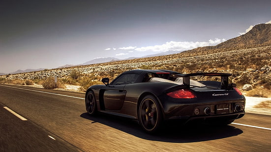 Porsche Carrera GT, суперкар, Porsche, Carrera GT, черные автомобили, авто, HD обои HD wallpaper