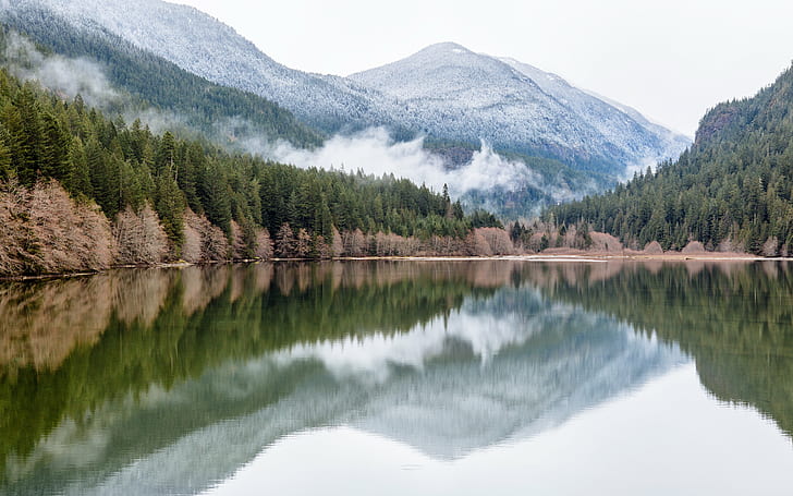 body of water, Like Minds, body of water, mountains, landscape, nature, reflection, clouds, lake, Pacific Northwest, north cascades, Canon EOS 5D Mark III, Canon EF, 70mm, f/2, USM, john, westrock, washington, forest, tree, mountain, scenics, water, outdoors, beauty In Nature, sky, summer, HD wallpaper