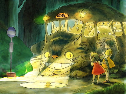Mi vecino Totoro, Studio Ghibli, anime, Fondo de pantalla HD HD wallpaper