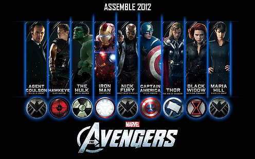 Os Vingadores, Homem de Ferro, Hulk, Thor, Hawkeye, Capitão América, Viúva Negra, HD papel de parede HD wallpaper