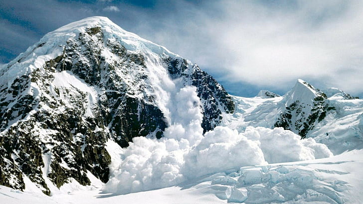 Snow, Avalanche, Winter, scenery, natural, 2560x1440, 4KPICS, HD wallpaper