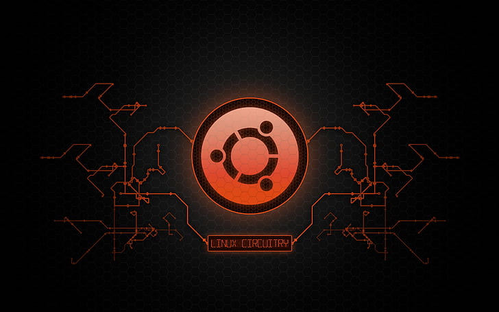 chip, esquema, logotipo, metal, Linux, estilo, Ubuntu, Ubuntu, HD papel de parede