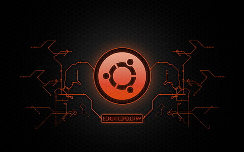 chip, esquema, logotipo, metal, Linux, estilo, Ubuntu, Ubuntu, HD papel de parede HD wallpaper