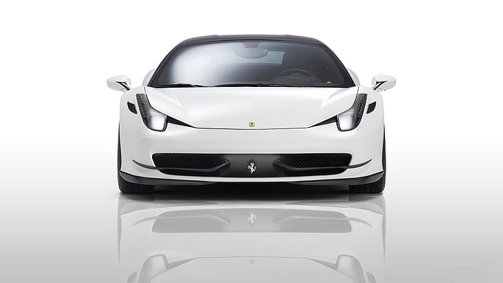 Ferrari 458 Italia White Reflection HD, รถยนต์, ขาว, การสะท้อน, เฟอร์รารี, 458, อิตาลี, วอลล์เปเปอร์ HD