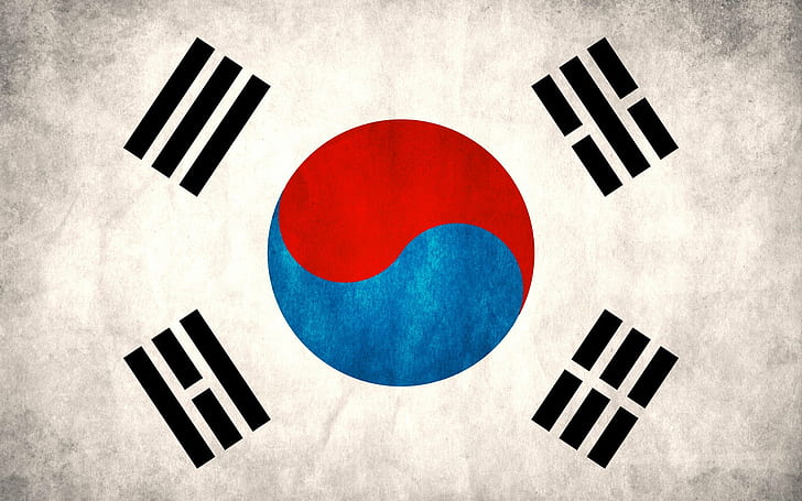 Asiático, Bandeira, Coreano, Coreia do Sul, Taegeukgi, HD papel de parede