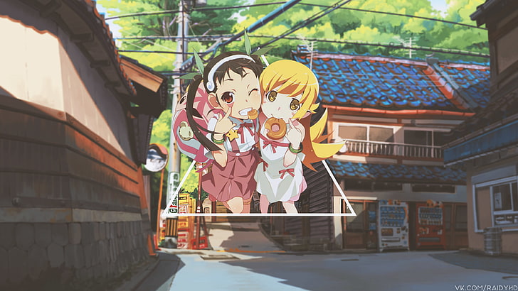 Anime Girls, Anime, Bild-in-Bild, rote Augen, gelbe Augen, HD-Hintergrundbild