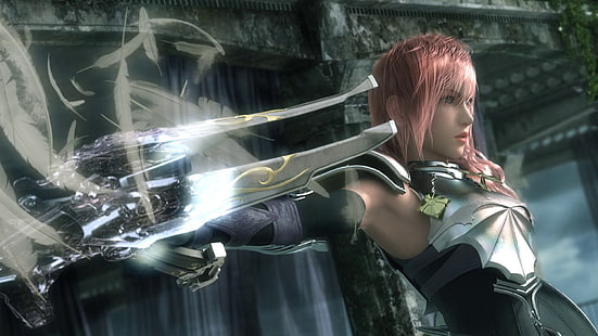 Claire Farron, Final Fantasy XIII, dziewczyna fantasy, gry wideo, Tapety HD HD wallpaper