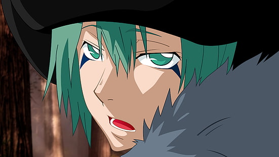Katekyo Hitman Reborn !, Anime-Jungs, Fran (Katekyo Hitman Reborn!), Grüne Haare, offener Mund, grüne Augen, HD-Hintergrundbild HD wallpaper
