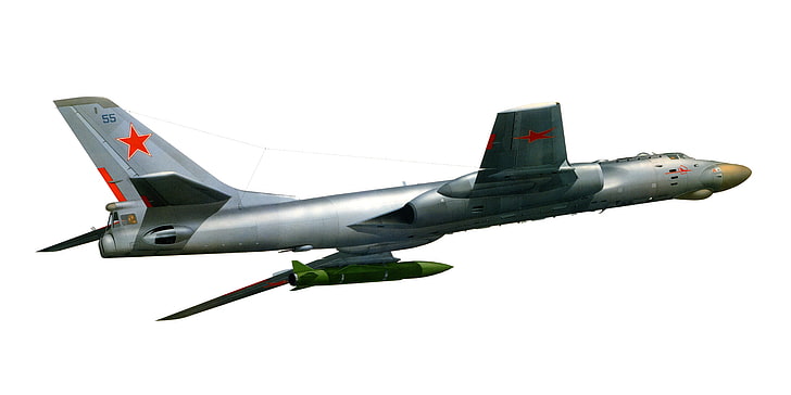 gray jet plane, star, USSR, red, the plane, missile, jet, Tupolev, multipurpose, Soviet, heavy, Tu-16, Soviet heavy jet multipurpose aircraft missile, HD wallpaper