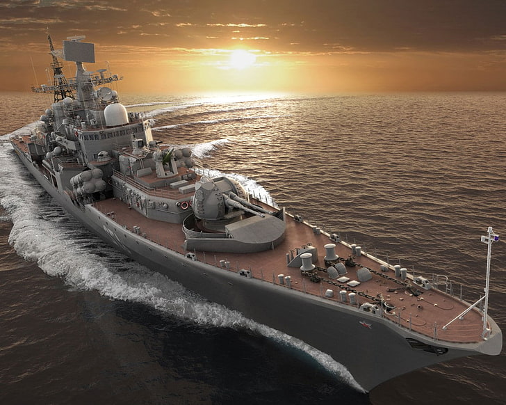 военен кораб, руски флот, военен, превозно средство, миноносец клас Sovremennyy, HD тапет