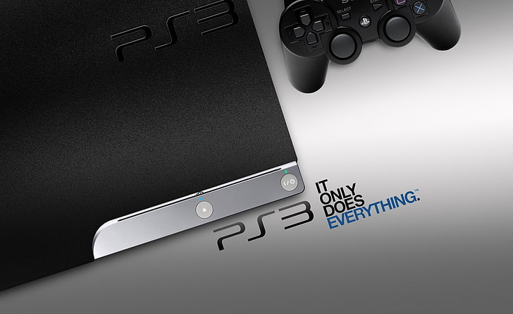 It Only Does Everything, black Sony PS3 console and black console, Computers, Hardware, Playstation, Games, video games, ps3, playstation 3, gamepad, HD wallpaper