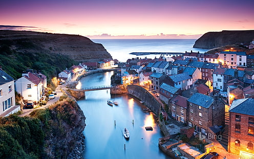 England North Yorkshire Staithes Village 2018 Bing, HD tapet HD wallpaper