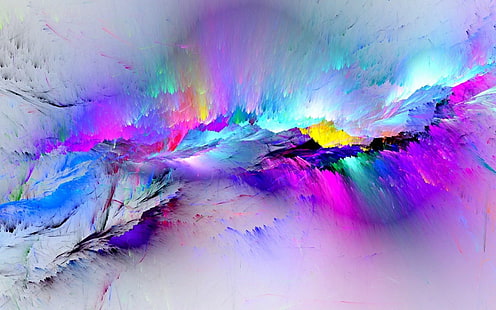 wallapper digital warna-warni, abstrak, lukisan, warna-warni, cat splatter, Wallpaper HD HD wallpaper