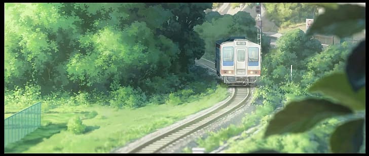 수즈메, 기차, 나무껍질, HD 배경 화면