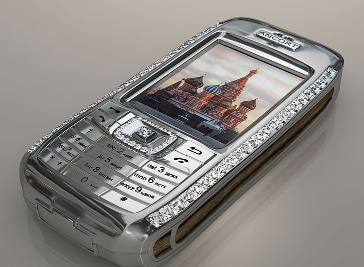 srebrny telefon Ancort candybar, diamentowy smartfon kryptograficzny, ancort, smartfon kryptograficzny, Tapety HD