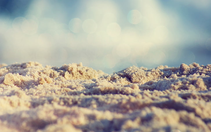 sand, sea, macro, beach, HD wallpaper
