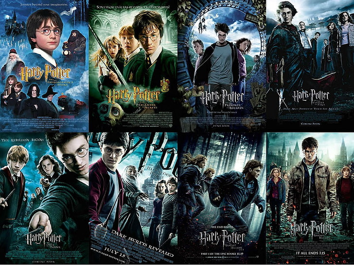 adventure, fantasy, Harry, Magic, poster, Potter, series, witch, wizard, HD wallpaper
