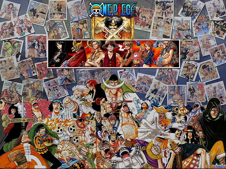 Lotto di illustrazione di un pezzo, One Piece, anime, Sfondo HD