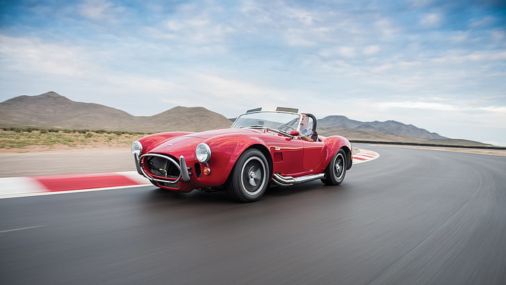 red Shelby Cobra, ford, shelby, cobra 427, side view, HD wallpaper