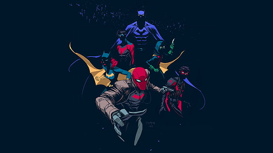 Batman, Batgirl, Nightwing, Robin (DC Comics), Fond d'écran HD HD wallpaper
