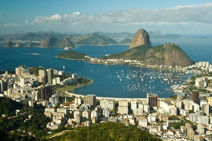 grön mountainbike, Rio de Janeiro, Brasilien, byggnad, kust, höglandet, HD tapet