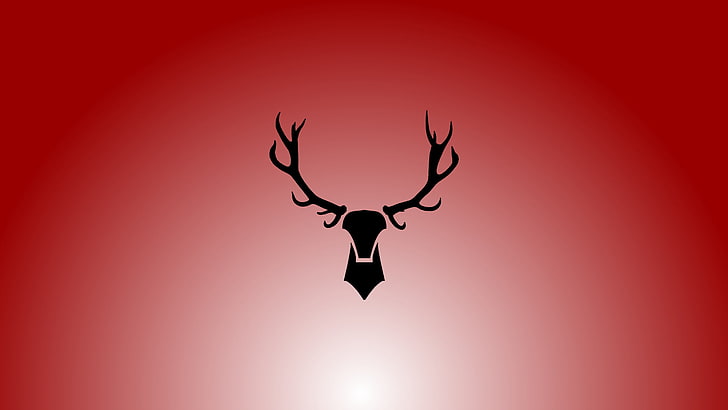 deer, red, minimalism, simple background, HD wallpaper