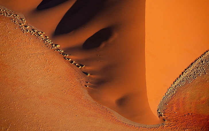 décoration murale en tissu marron, nature, désert, sable, dune, rochers, vue aérienne, Fond d'écran HD
